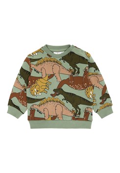 The New Lee LS sweatshirt - Hedge Green Dino AOP